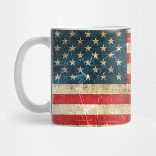 Vintage Aged and Scratched American Flag Mug